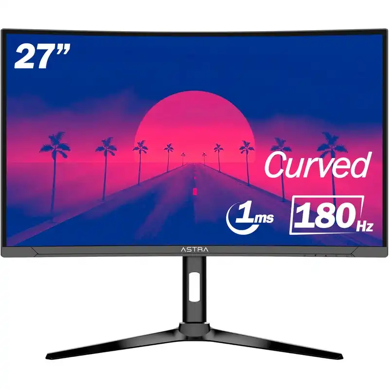ASTRA MONITOR 27 GAMING CURVO HDMI DP AUD DC RGB 200Hz 1920 X 1080P 1MS FREE FLICKER